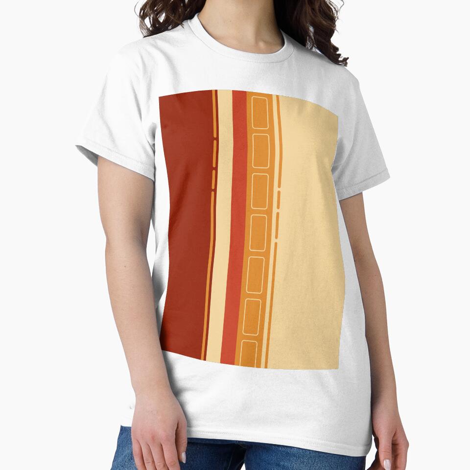 Vintage Burnt Orange Abstract Stripes by PatternDesign01