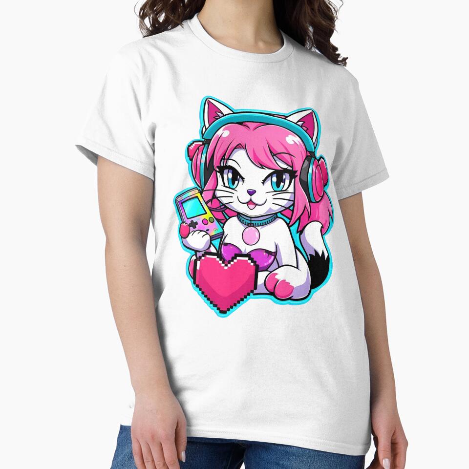 Sassy Vaporwave Cat Gamer Aesthetic by ChicTrendz