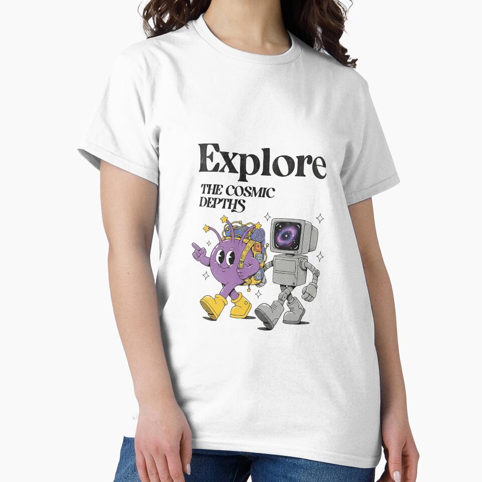 Explore Cosmic Depths Retro Alien Robot Sci-Fi Art by HoopeStylee