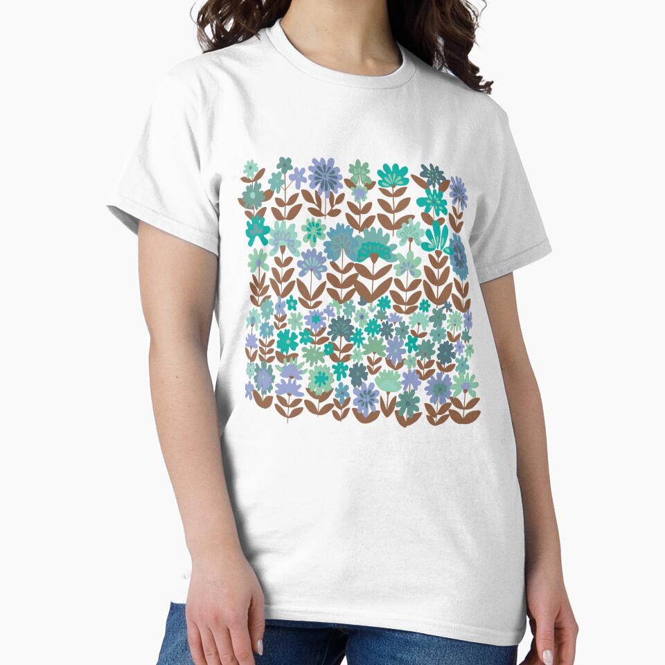 Retro Blue Floral by zeljkica