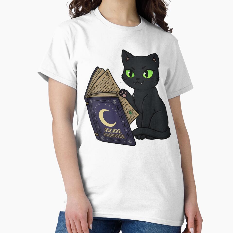 Black Cat with Spellbook by IllumeInk