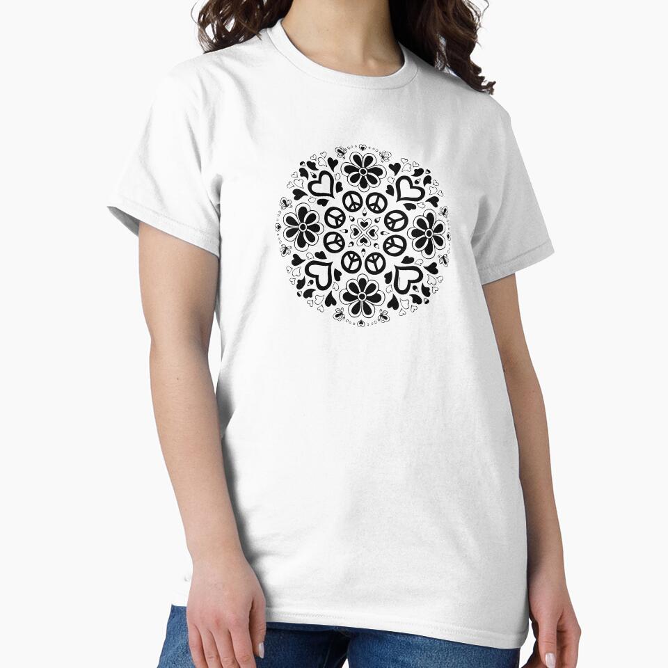 Peace and love collection (Black mandala) by AnnasDigitalArt