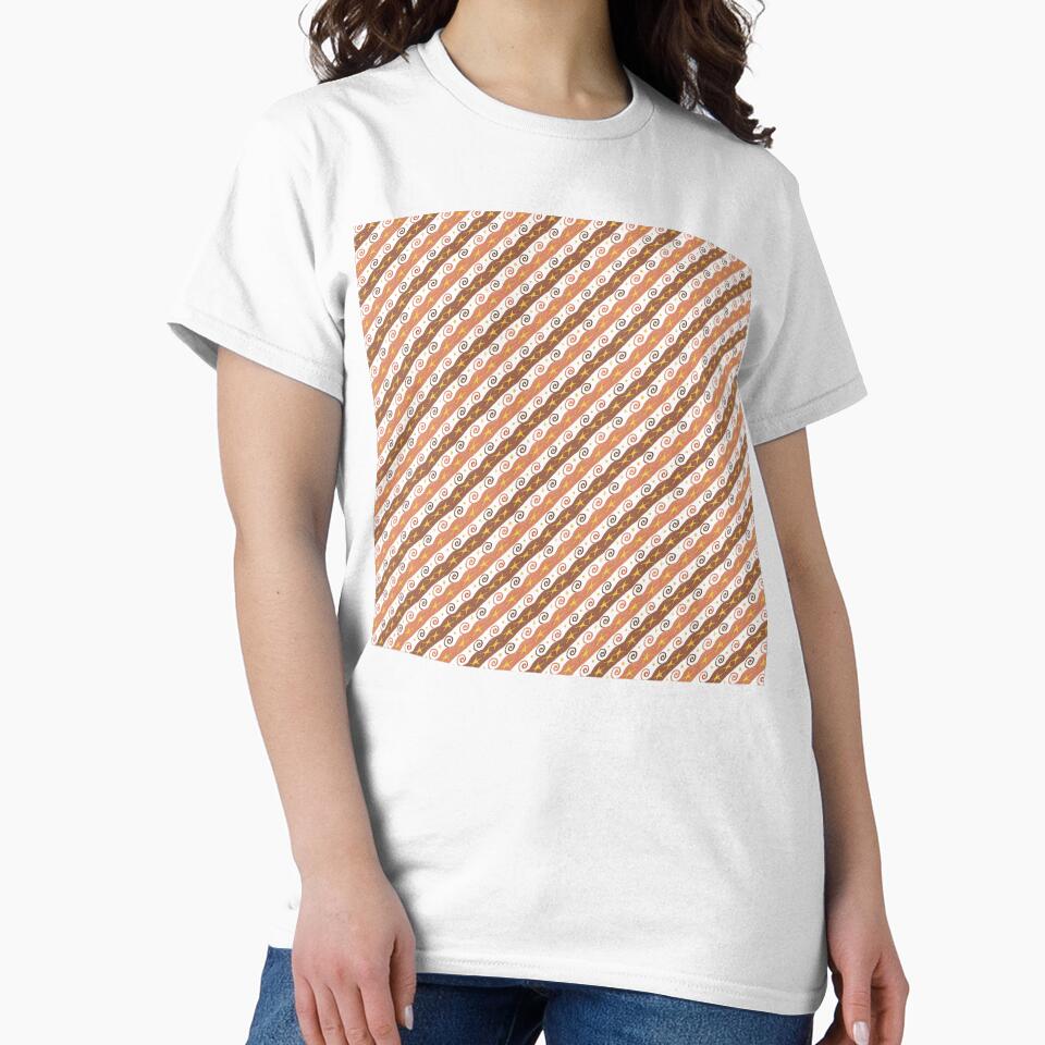 Whimsical Swirl & Star Stripes – Hand-Drawn Retro Earth Tone Pattern by Artsprint941