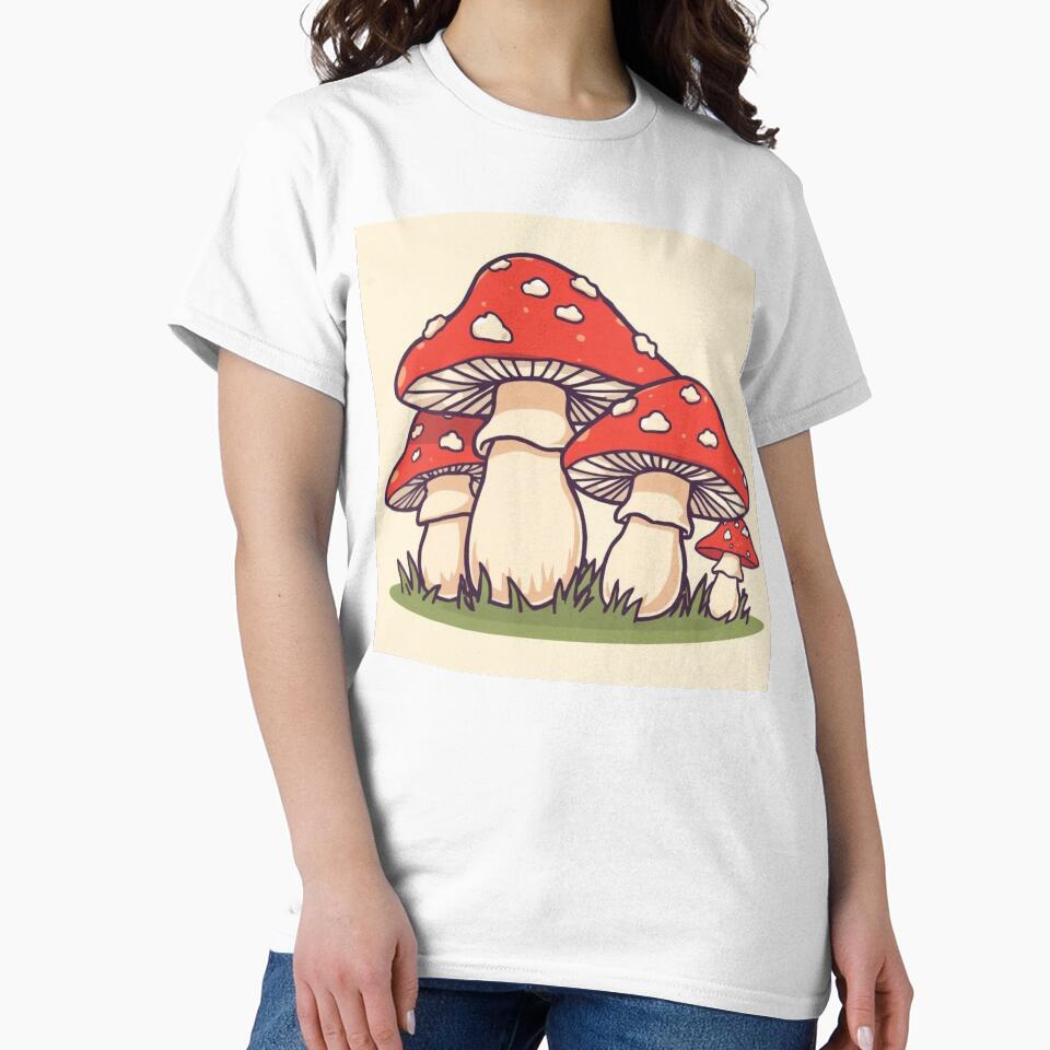 Cute Red Mushroom Illustration – Whimsical Fly Agaric Toadstools Art by DreamPixelPrint