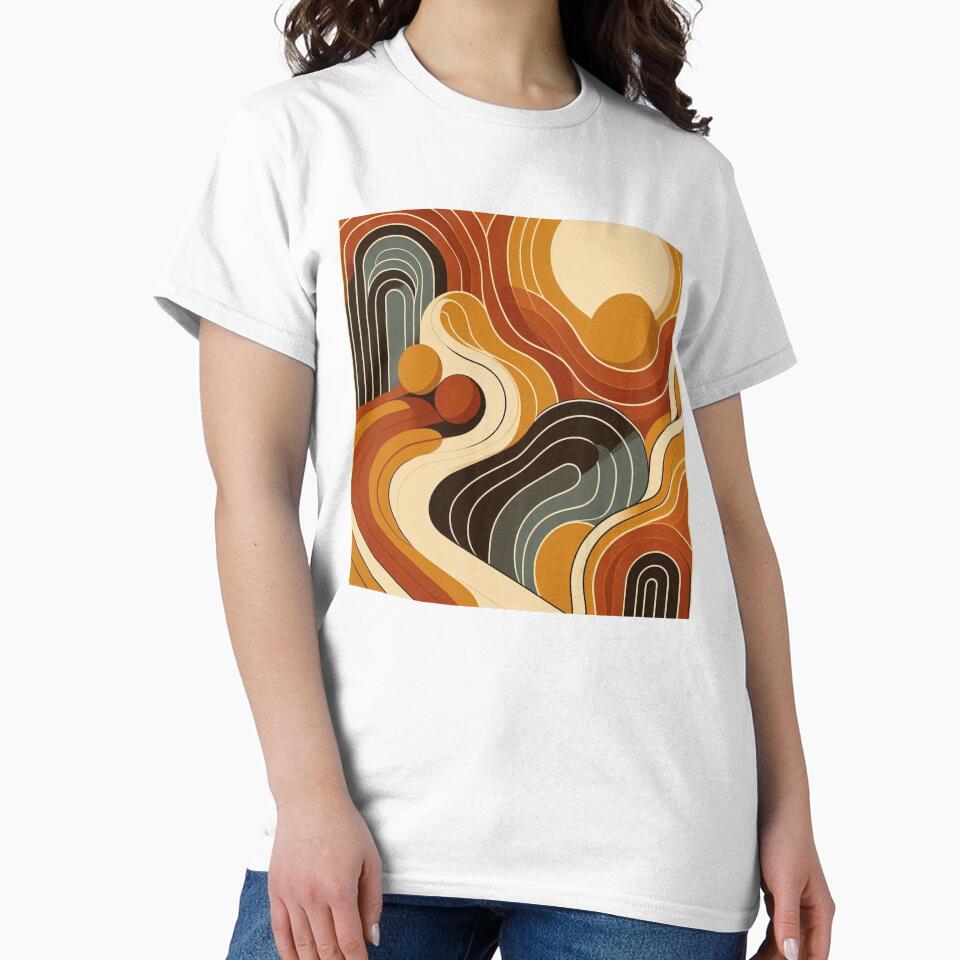 Retro Waves – Abstract Earth Tone Design by Dogandesighn