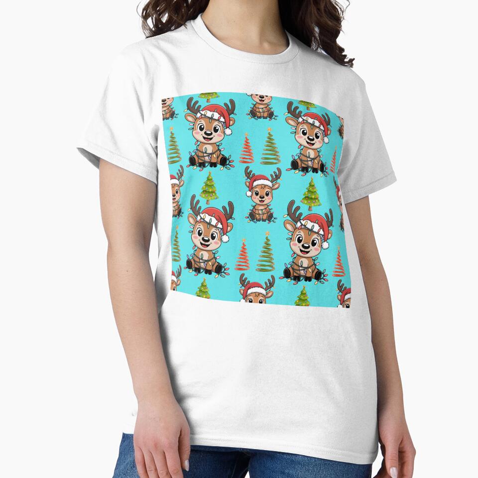 Christmas Reindeer Delight Seamless Pattern by Grang Art Artistic Designs
