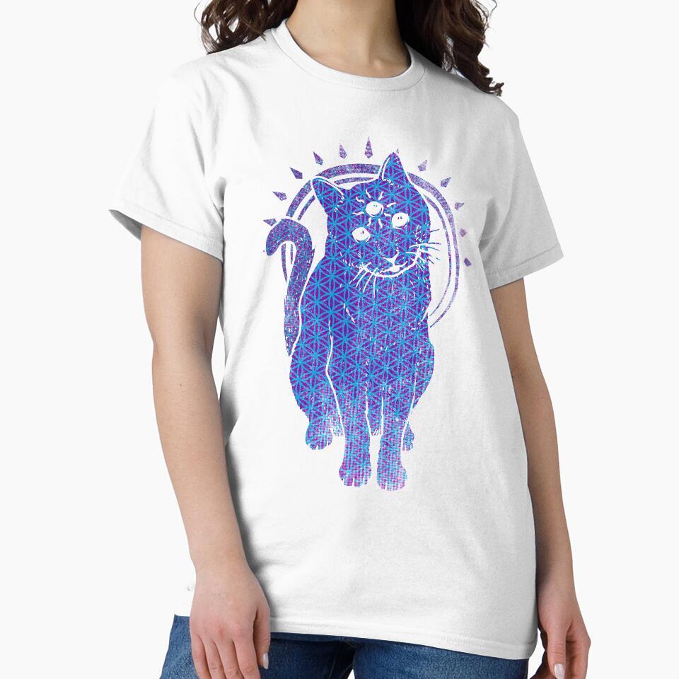 Trippy Cat: Blue Flower of life Edition by jonah block