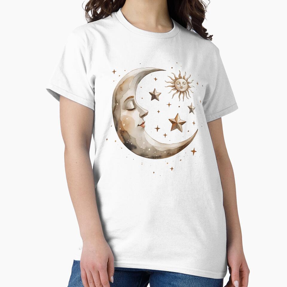 Moonlit Celestial Star and Sun by EchosAndInk