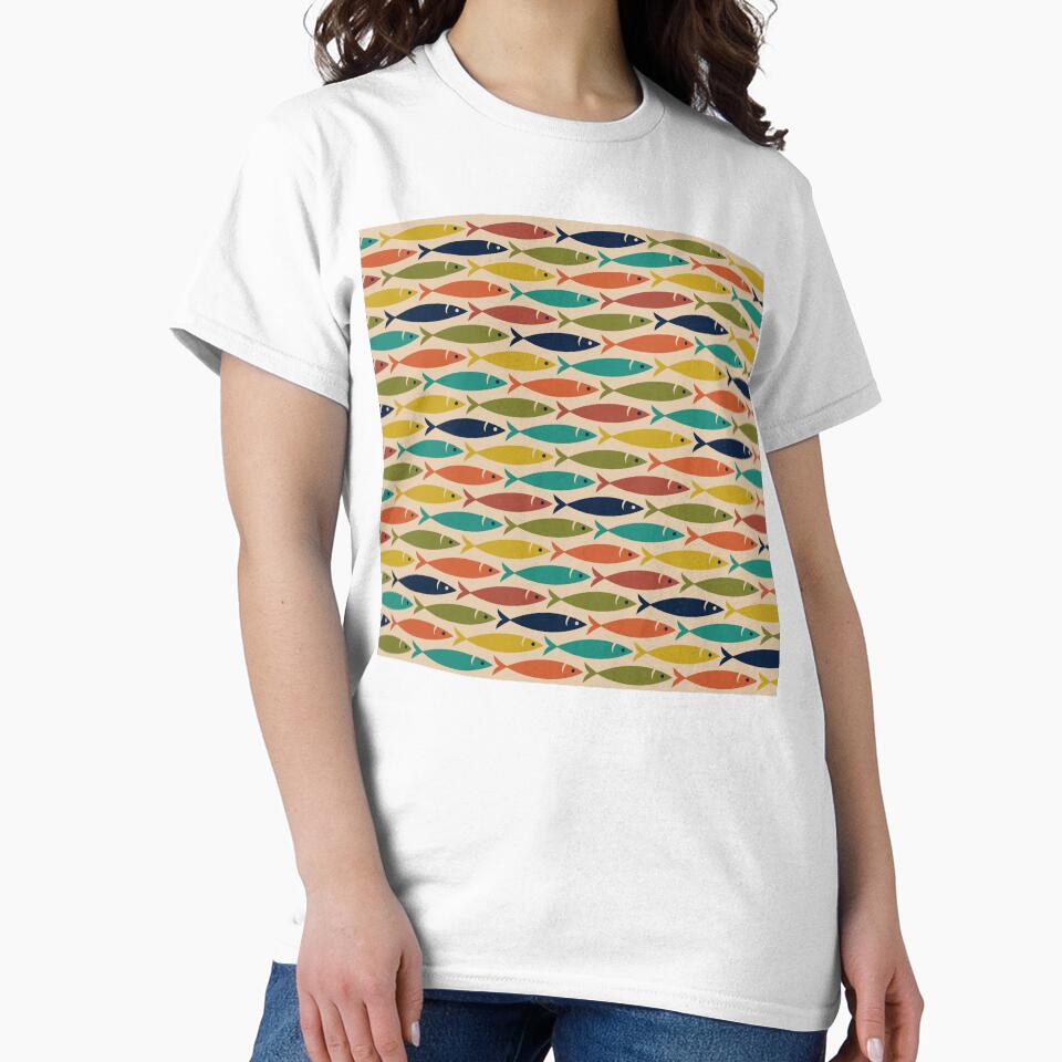 Vintage Fish In Retro 70s & 80s Color Palette by RadiantFoxTees