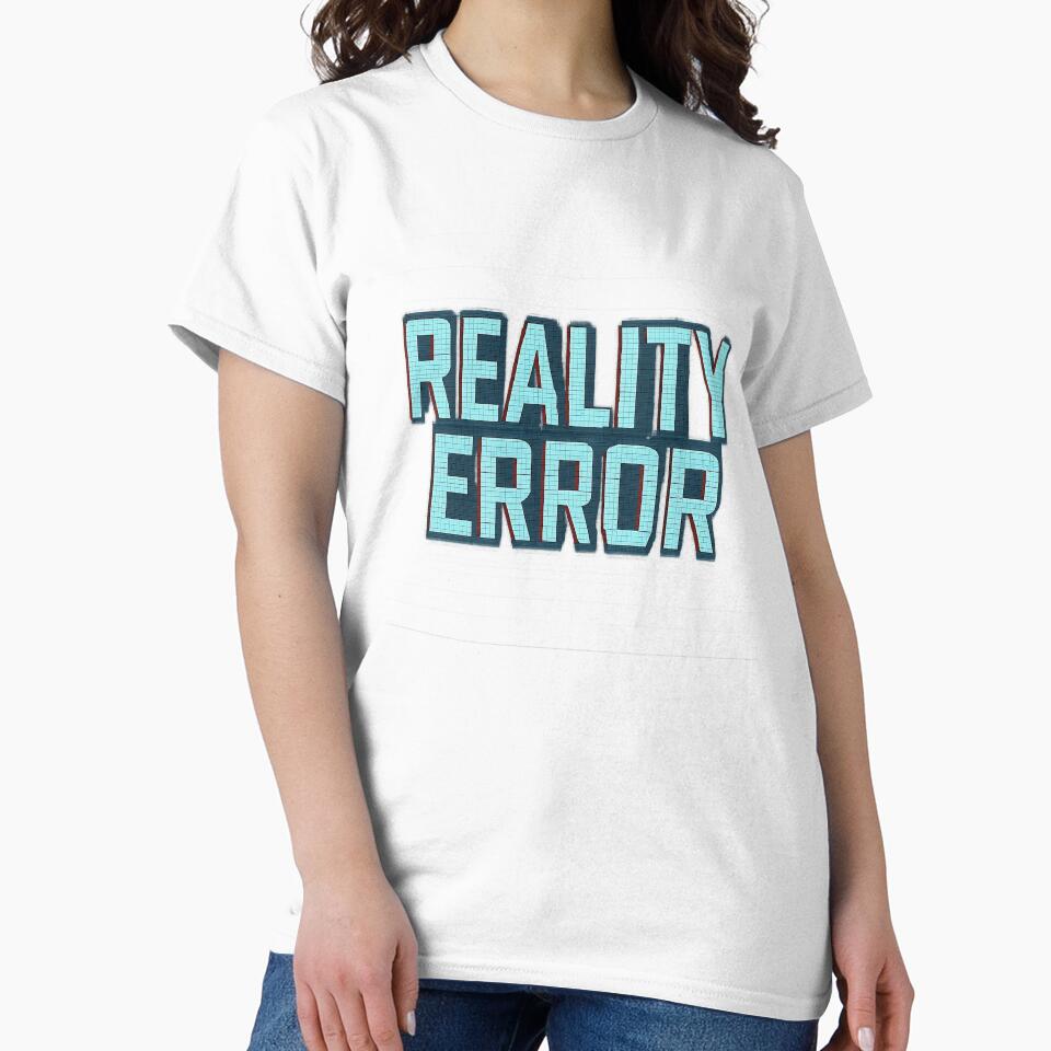 "Reality Error" Glitch Typography T-Shirt – Cyberpunk Neon Futuristic Design by SkyyWorks