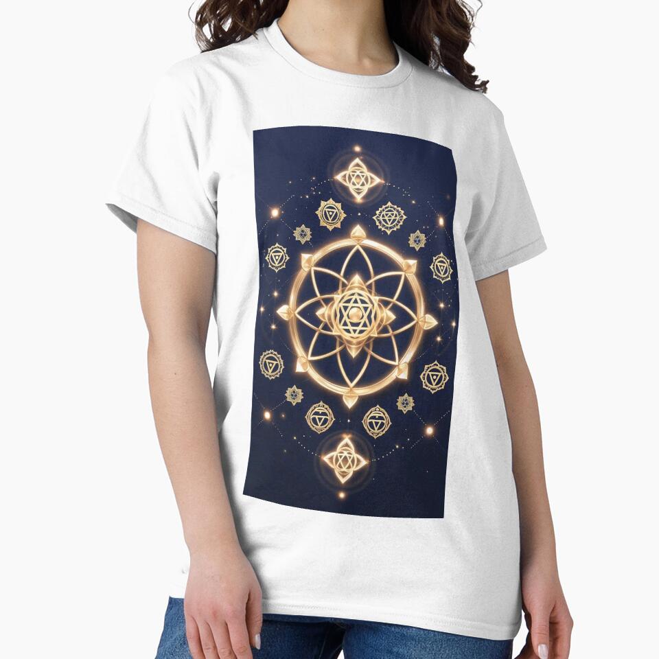 Golden Geometric Mandala of Sacred Balance by ArtivaNest