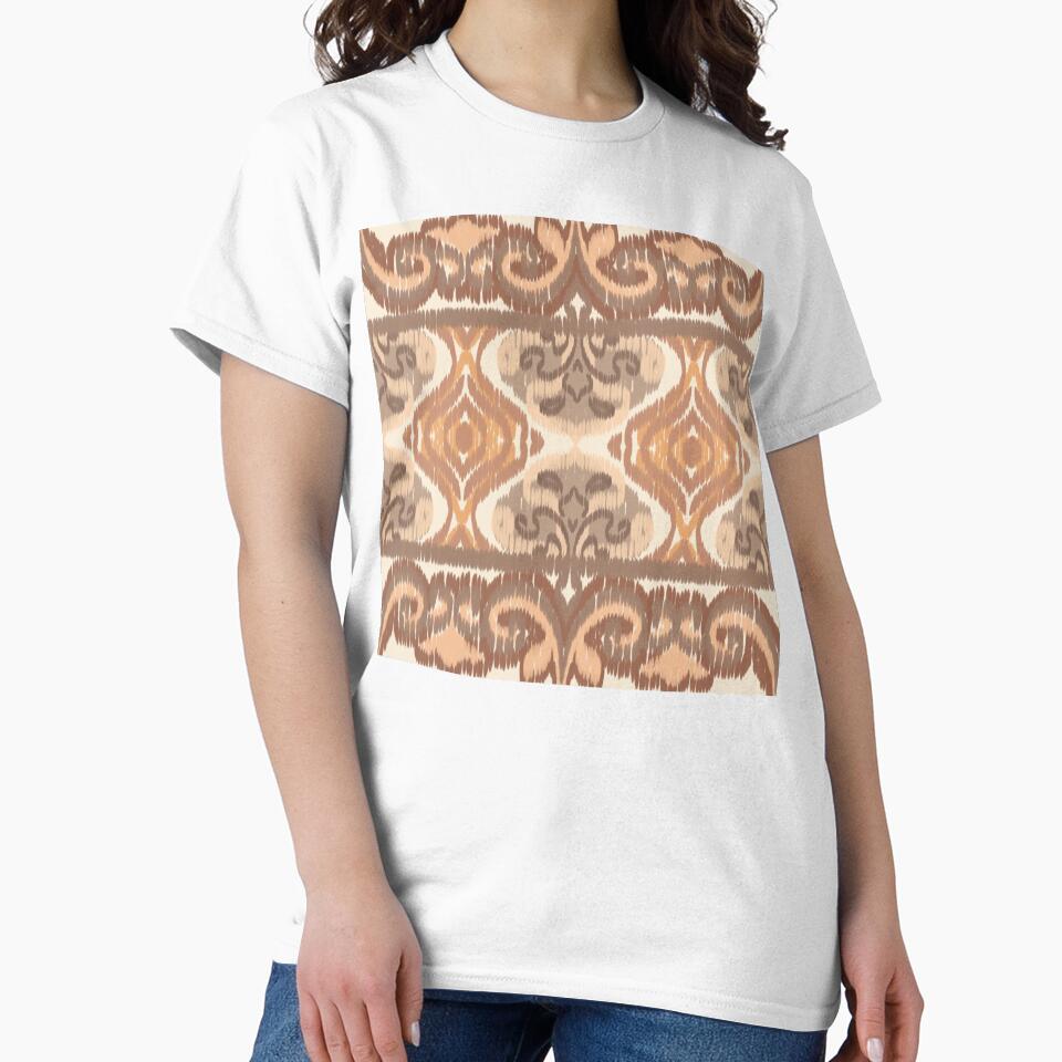 Warm Earth Tone Ikat Seamless Pattern by Dintheo