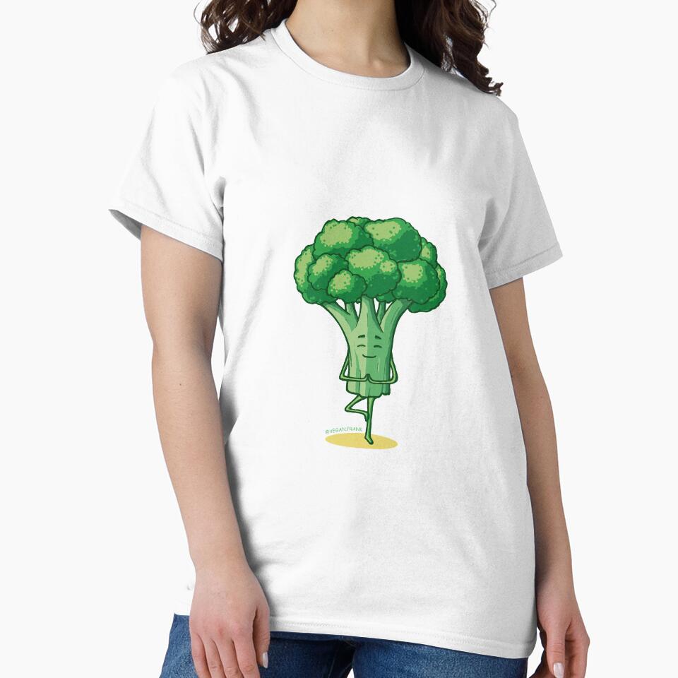 Cute yoga veggies - broccoli by Frank J. Art