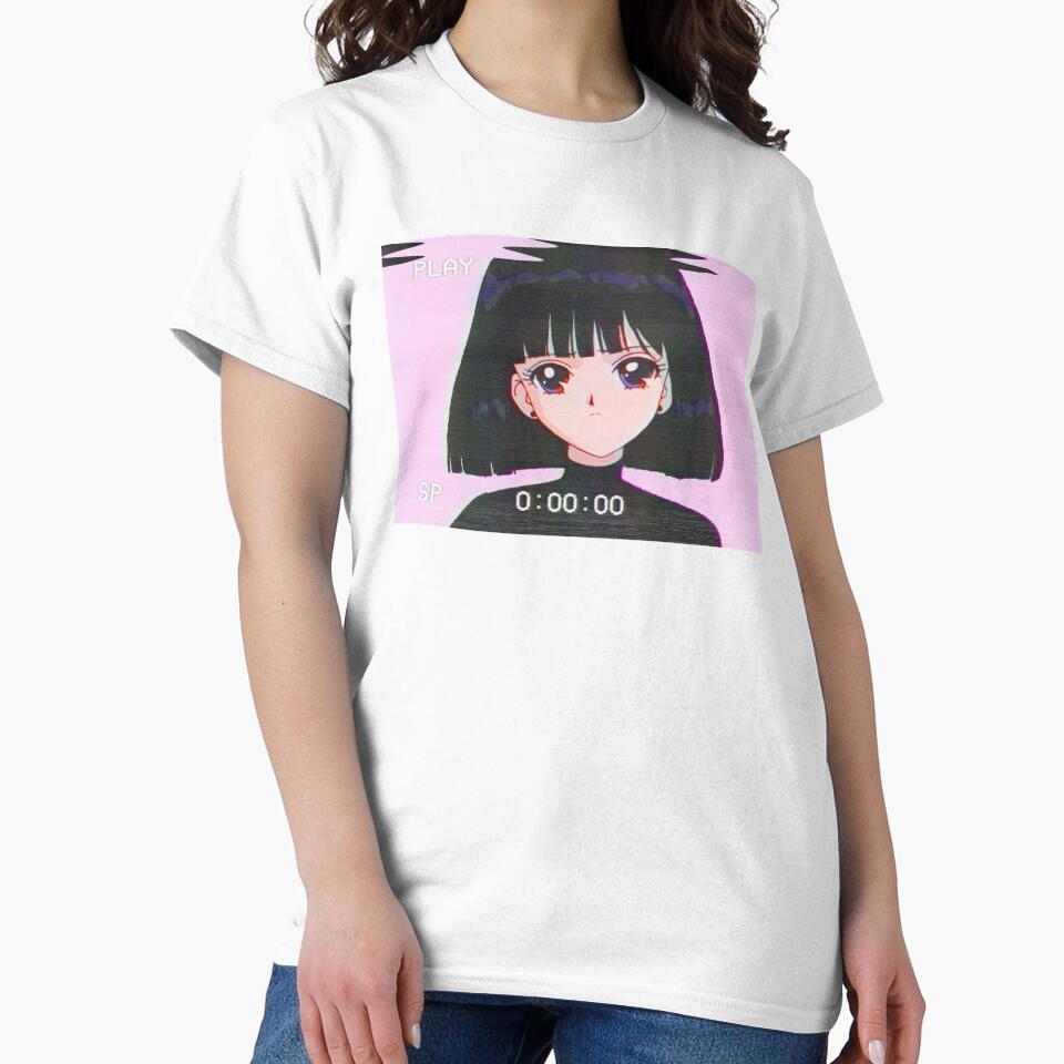 Sad Girl Retro Anime Vaporwave Aesthetic Shirt by coolhiphoptees