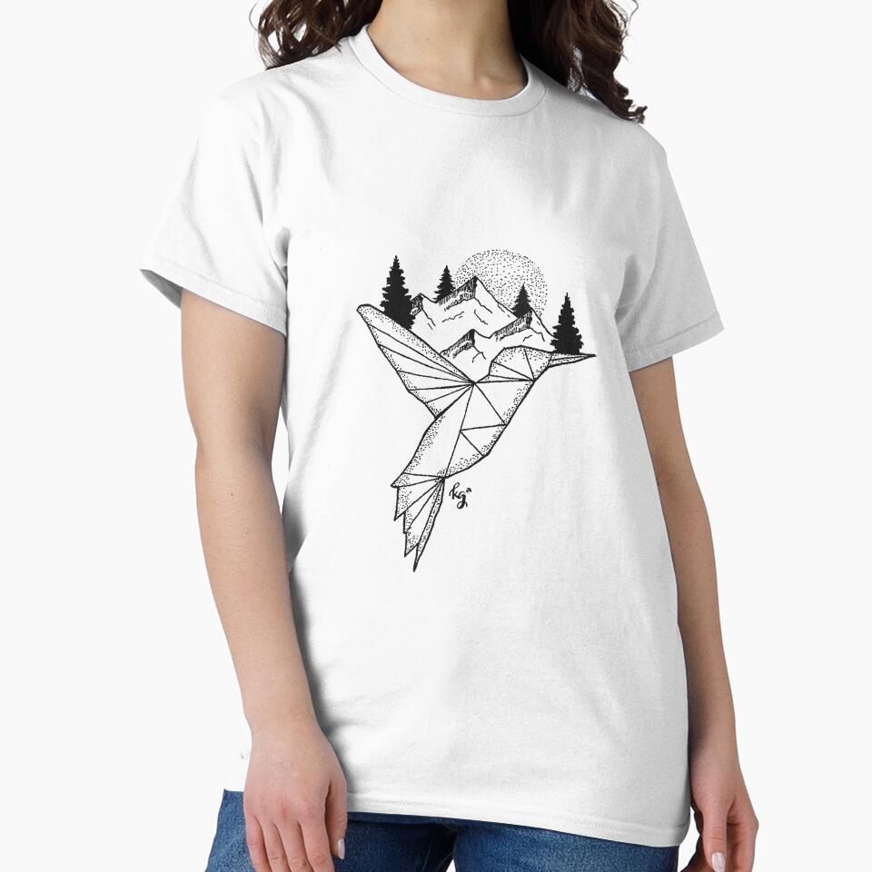 Geometric Hummingbird by irish.kate art