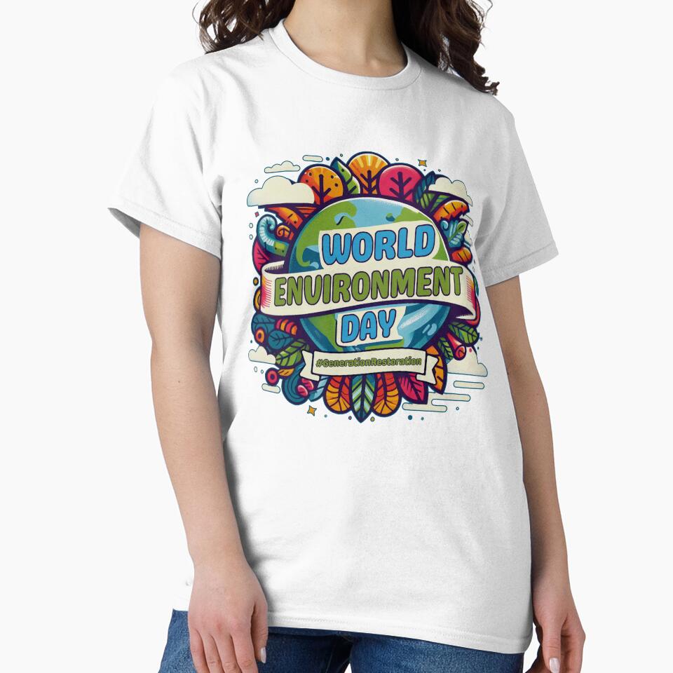 World Environment Day T-Shirt | #GenerationRestoration Eco Tee with Vibrant Design by legendaryskins
