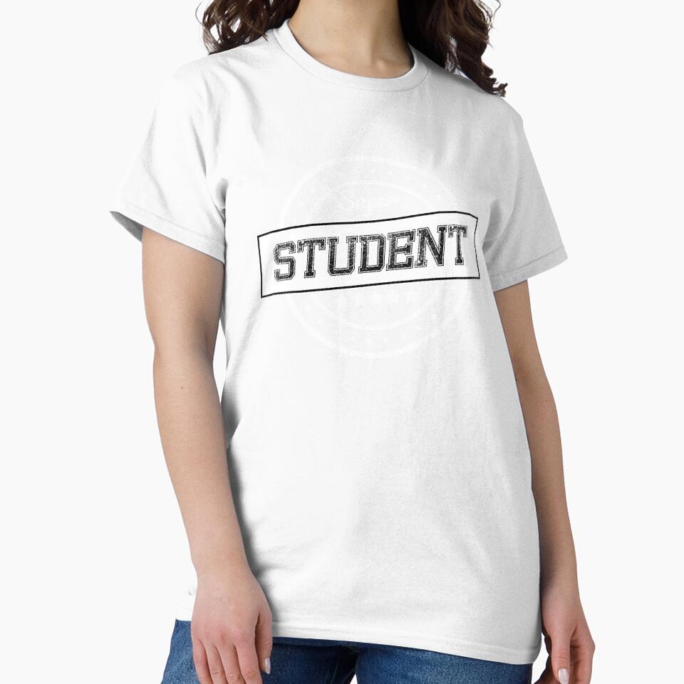 Super Student Badge Stamp Vintage - White by WAMTEES