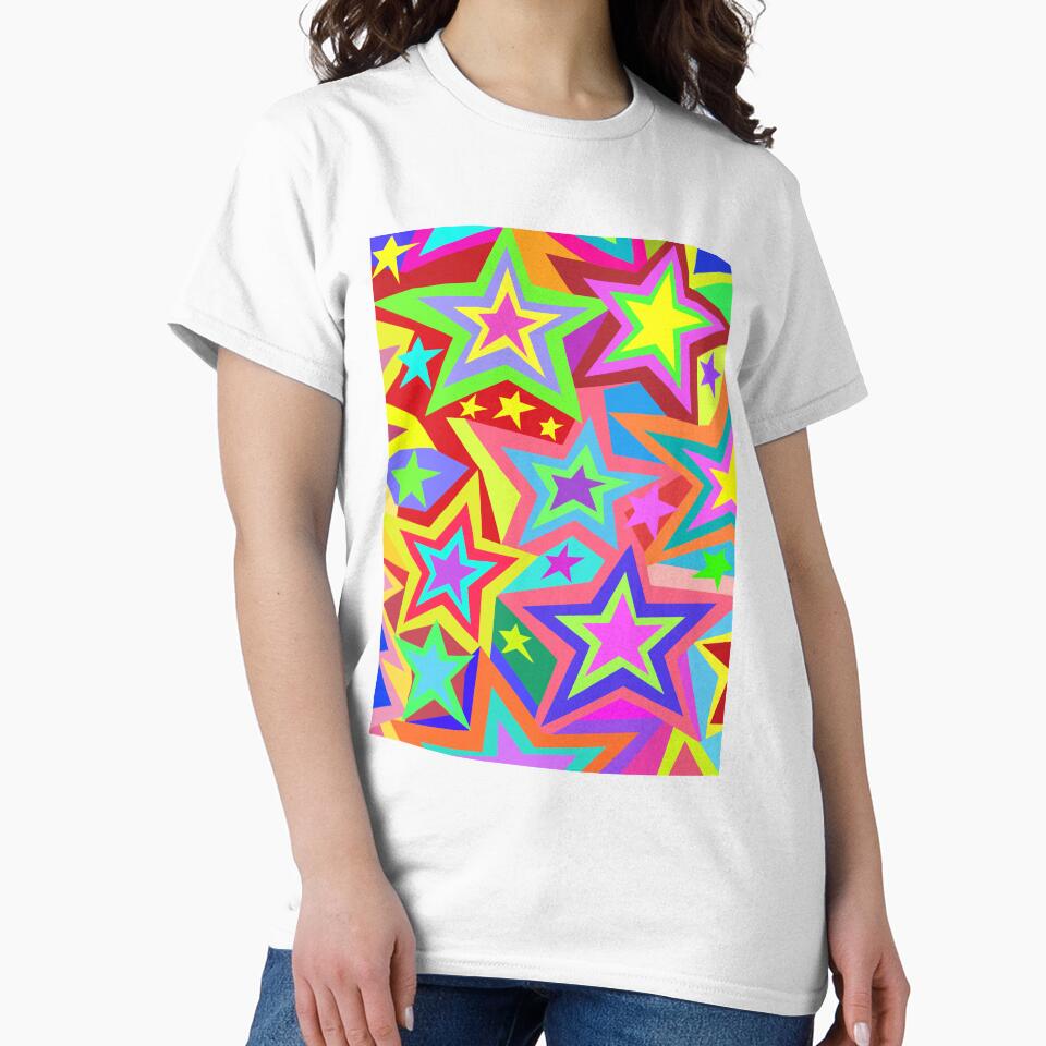 Colorful Retro Star Pattern Pop Art Design by Vividality