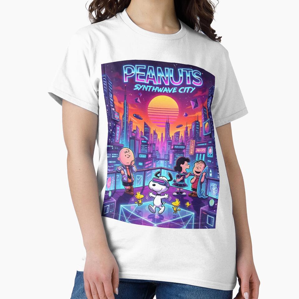 Synthwave Peanuts: Neon Cyberpunk City Art by Innova_Creations