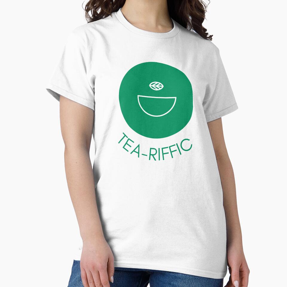 Tea-riffic Minimalist Green Tea Pun by LekkieStudioArt