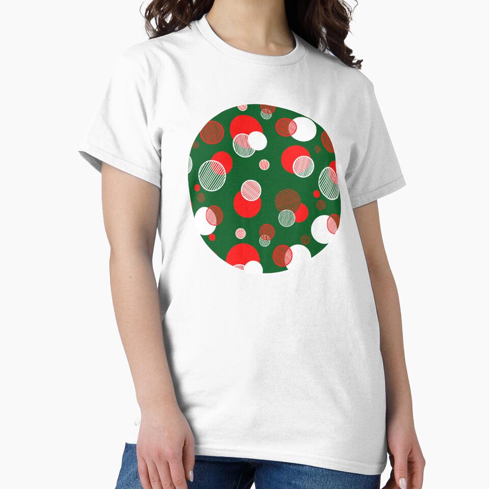 Red and Green Abstract Christmas Circles by ColorPopArtBoutique