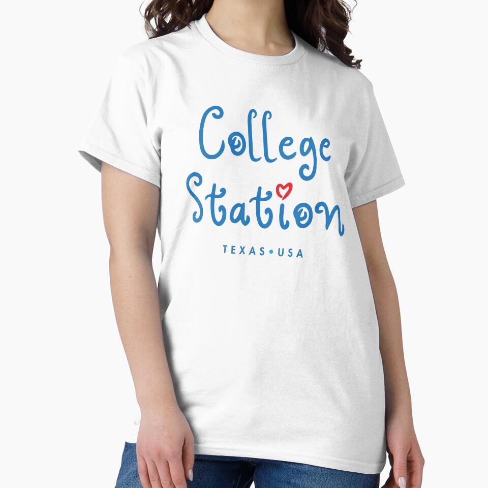Love College Station Texas Typographic Design by Futurebeachbum