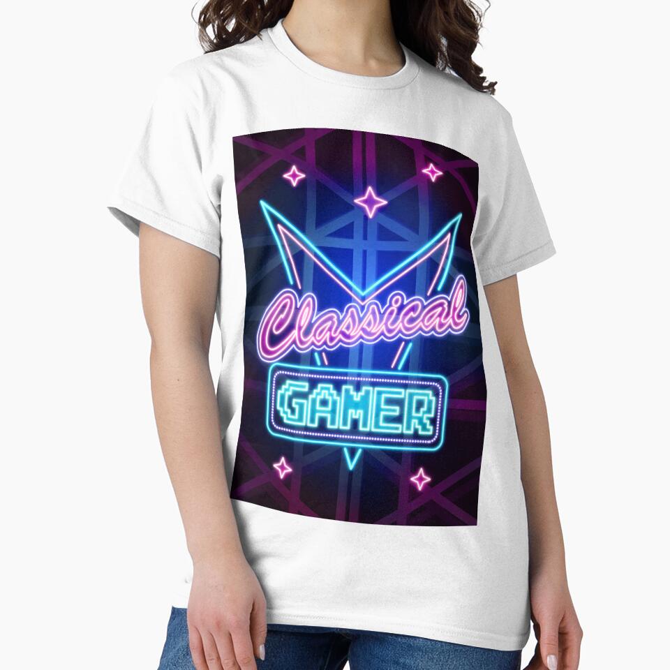 Classical Gamer Neon Art Typography by Vectorheroes