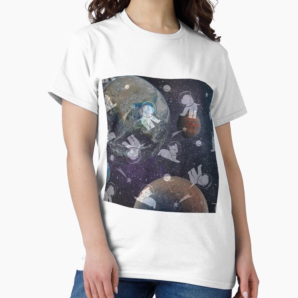 Space Fantasy Artwork / Retrofuturistic Space Art / White Astronaut Dogs In Space by haRexia
