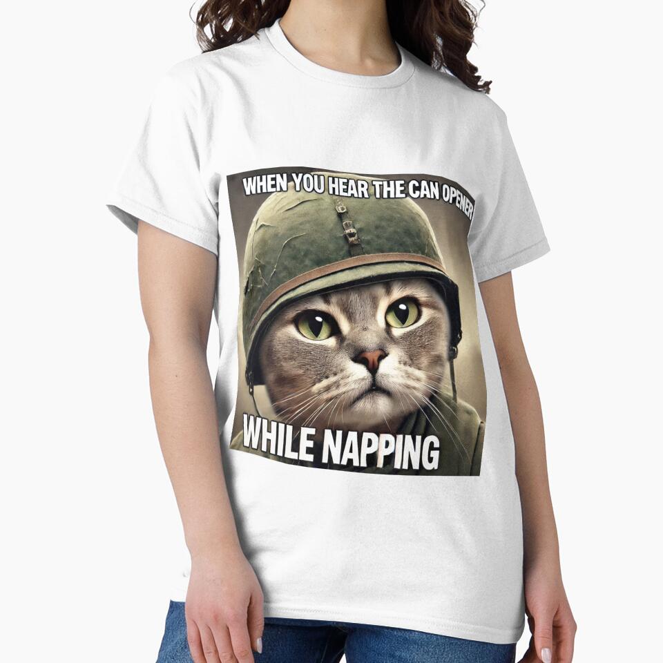 War Cat Meme - When you hear the can opener while napping by CatmemesArt
