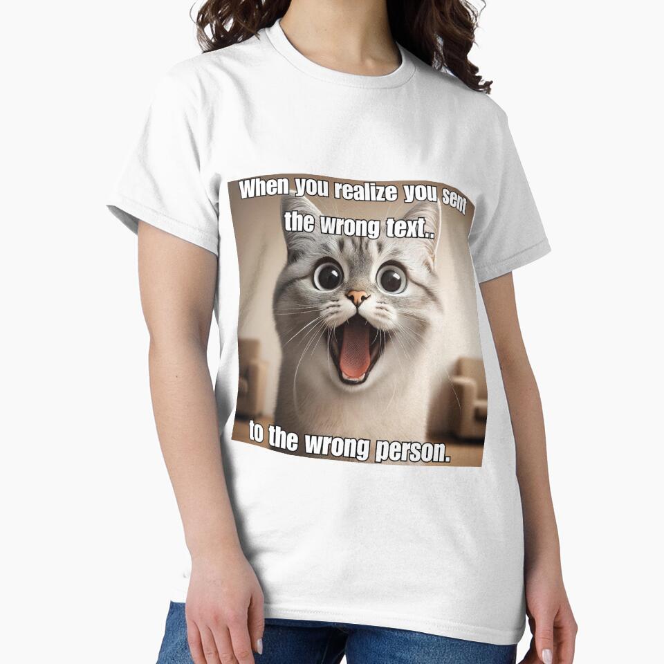 Funny Screaming Cat Meme When You Realize You Sent the Wrong Text by CatmemesArt
