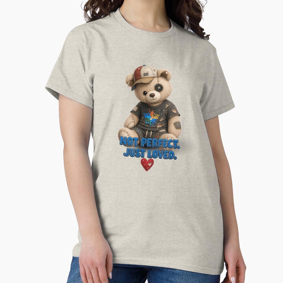 Not Perfect. Just Loved. – Vintage Patched Teddy Bear by Aimetoi