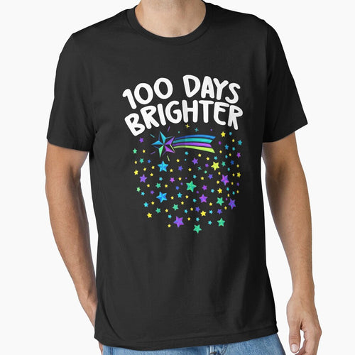 100 Days Brighter Happy 100 Days Of School Teachers Kids by THREE LITTLE BEANS