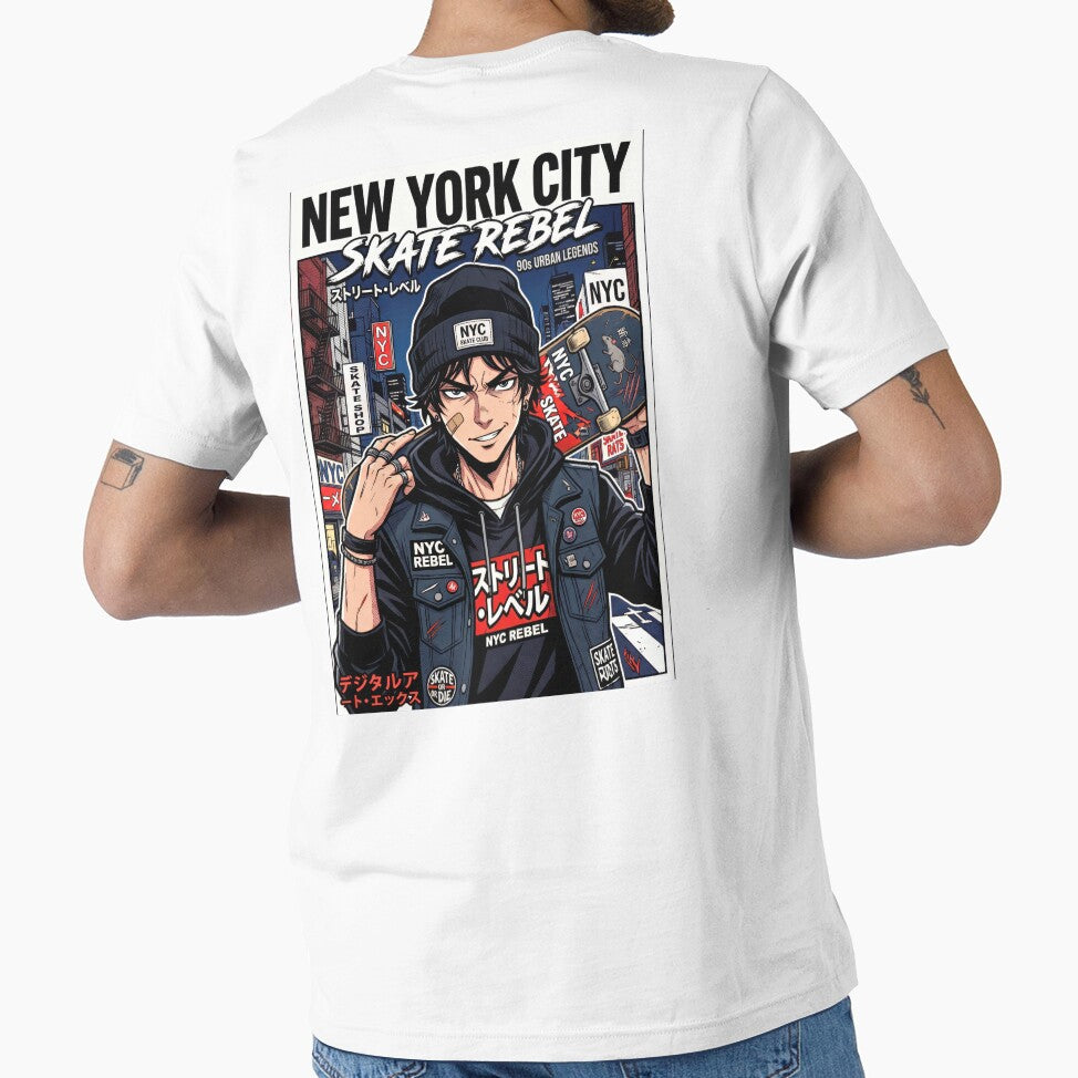 NYC Skate Rebel Anime Boy Street Rats Streetwear Fashion by DigitalArtx-com
