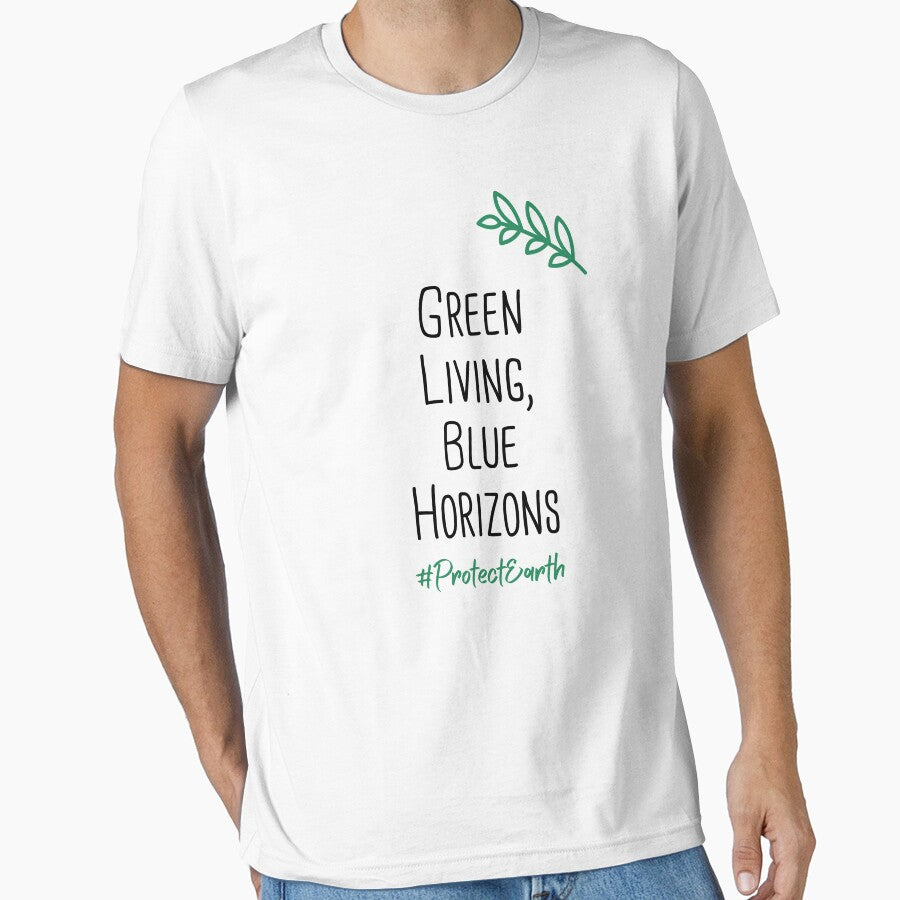 Green Living, Blue Horizons Environmental Protection Positive Quote by FemiBiutti