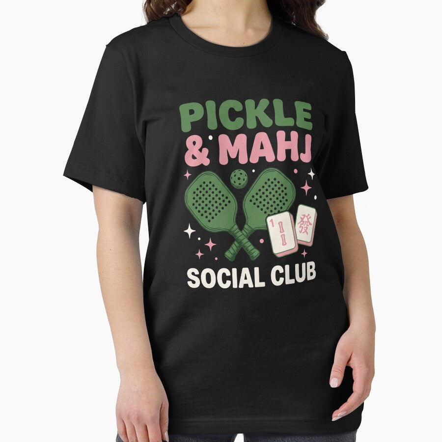 Pickle & Mahj Social Club Pickleball Mahjong Player by SofenArt