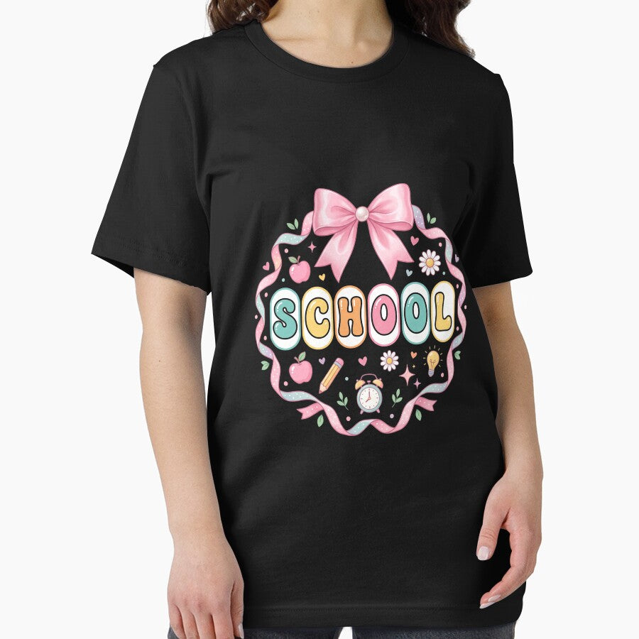 School Coquette Bow Pink Pastel Cute Girl Shirt by SofenArt