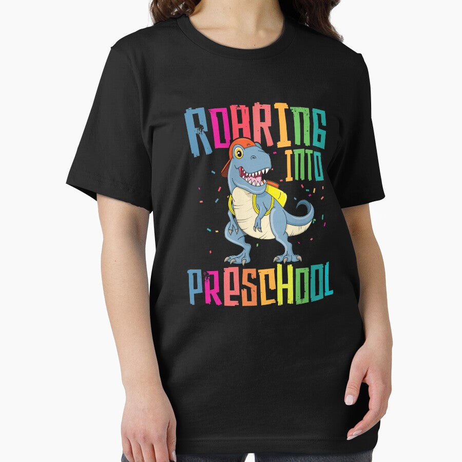 Roaring Preschool T Rex Back to School T-Shirt Dinosaur Boy by 14thFloor