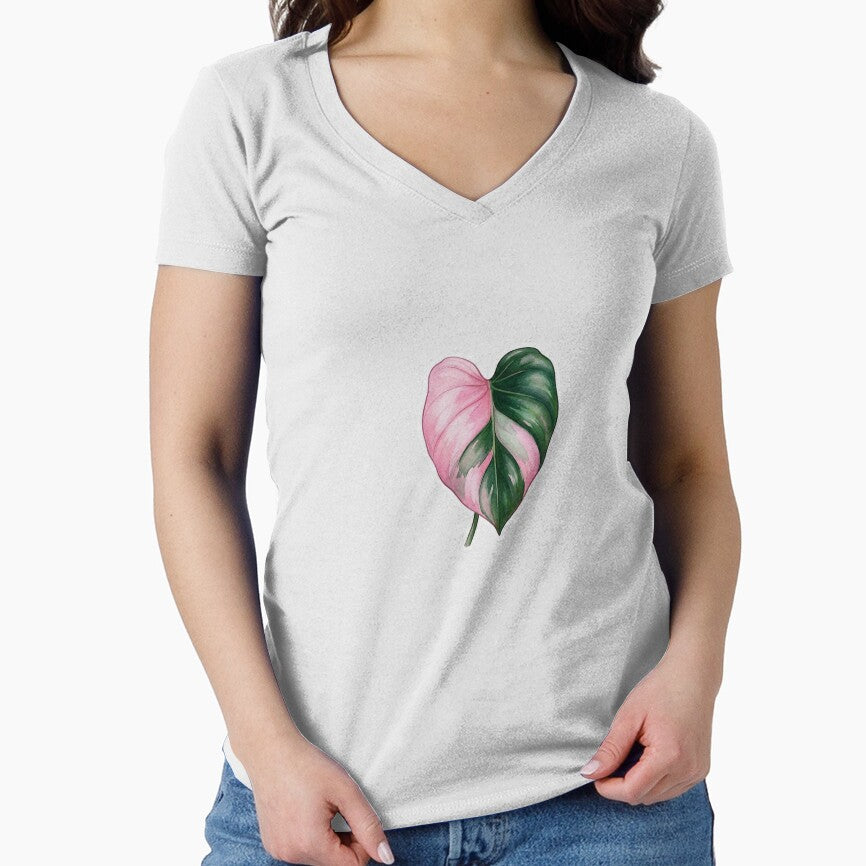 Aesthetic Philodendron Pink Princess Neon Botanical Art by SanclairGoods