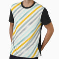 Diagonal Stripes in Blue Silver and Gold by greenoriginals