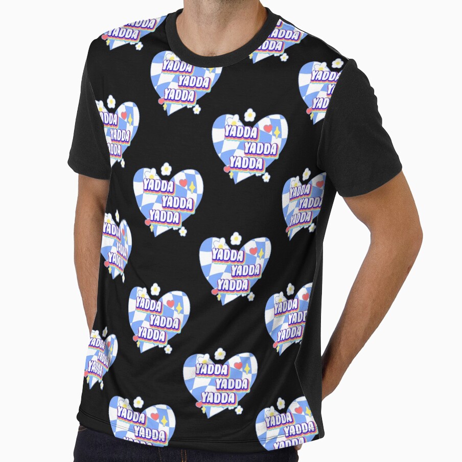 yadda yadda yadda Retro 90s Y2K Slang Quotes Twisted / Warp Checkered Box Pattern Heart by Annisa Yuwanda
