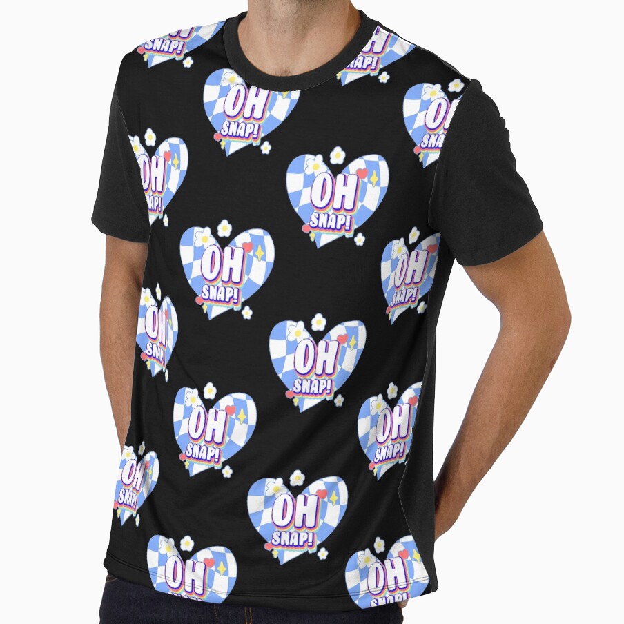 Oh Snap! Retro 90s Y2K Slang Quotes Twisted / Warp Checkered Box Pattern Heart by Annisa Yuwanda