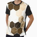 Honeycombs Print - Sepia Hexagon Stone Effect Art by K Design Store