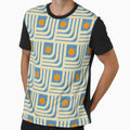 70s Curve Lines Orange Blue by susycosta
