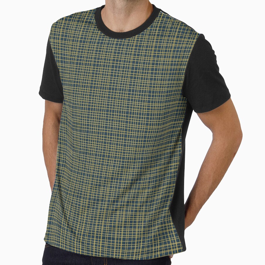 Fine Weave Retro Mid Century Modern Pattern in Light Mustard Yellow and Navy Blue by kierkegaard