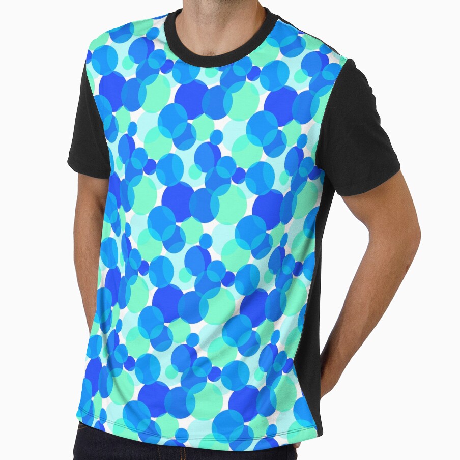 Overlapping Circles Abstract Geometric Mint Green Sea Blue Cobalt by thecolorbirdie