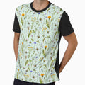Bees and wildflowers on mint by MirabellePrint