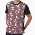 Dusty Rose Wildflower Vine Pattern by Little Wimbly