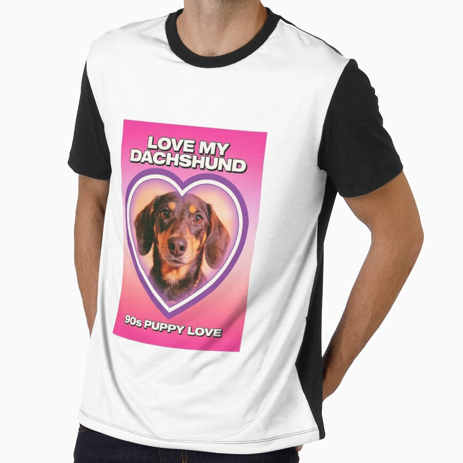 Love My Dachshund - 90s Puppy Love Retro Y2K Heart Poster by Gelyane