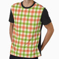 Citrus Green Orange Retro Plaid Check Pattern by DColourMuse