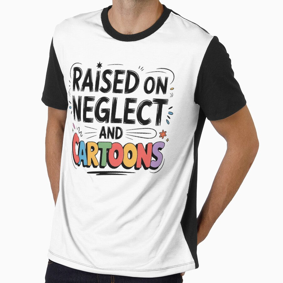 Raised on Neglect and Cartoons Retro Colorful Typography by CoastalEmp